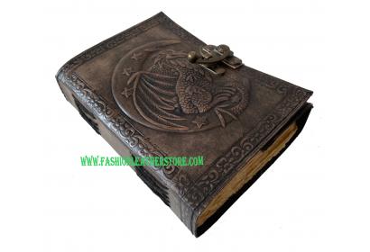 Wholesaler Handmade Grimoire Fairy Moon Dragon Leather Journal Book Of Shadows Leather Joe